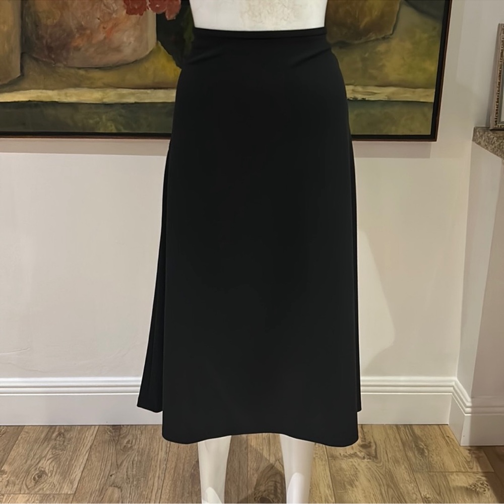 CALVIN KLEIN A-Line Midi Skirt High-Waist Black in Size 8